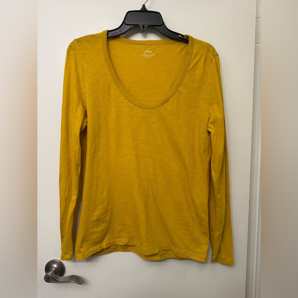 J.Crew Vintage Cotton Yellow Long Sleeve Top